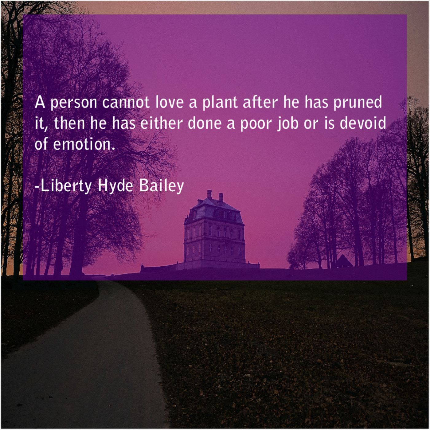 Liberty Hyde Bailey A person cannot love a… Success Manifestation