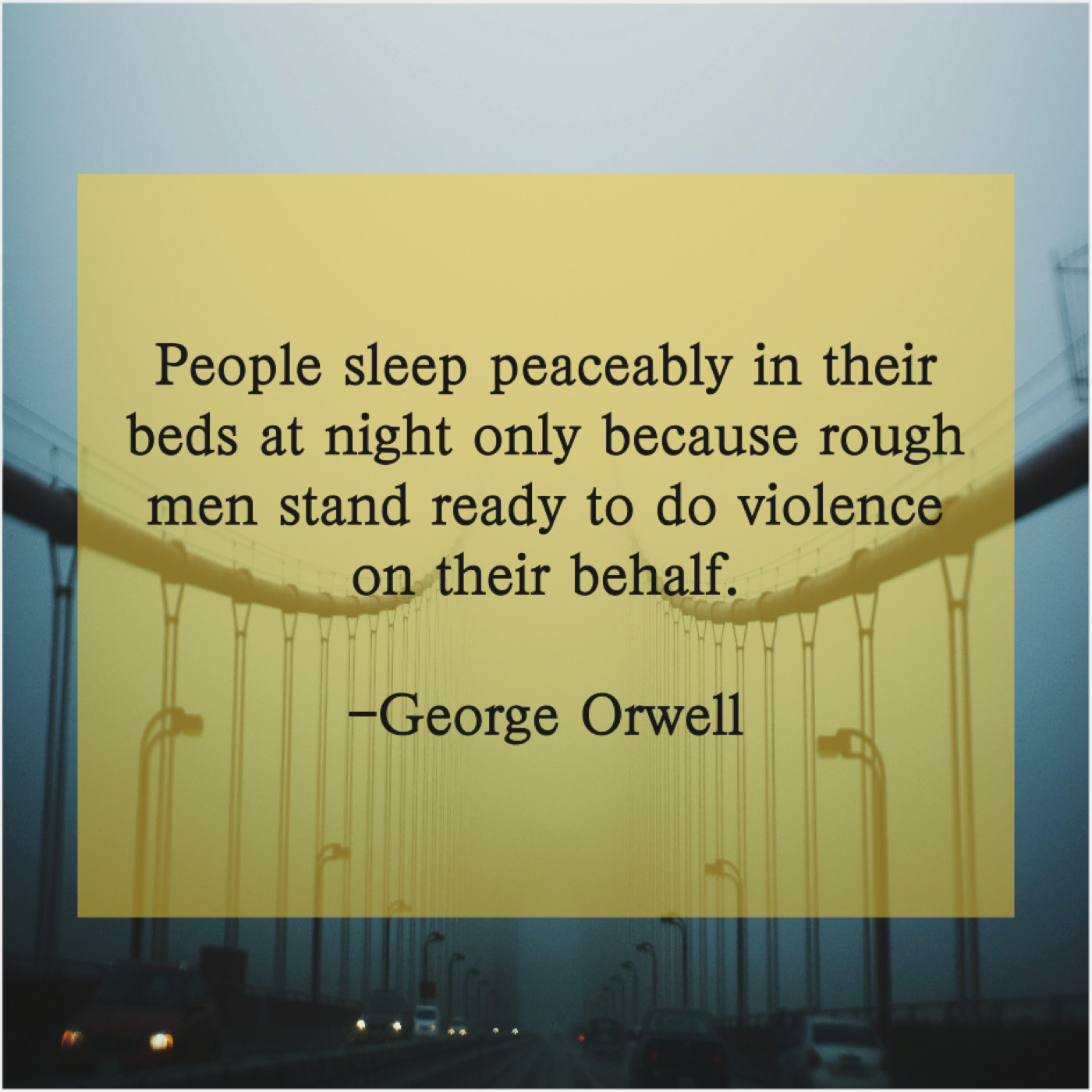 Orwell People sleep peaceably in their… Success
