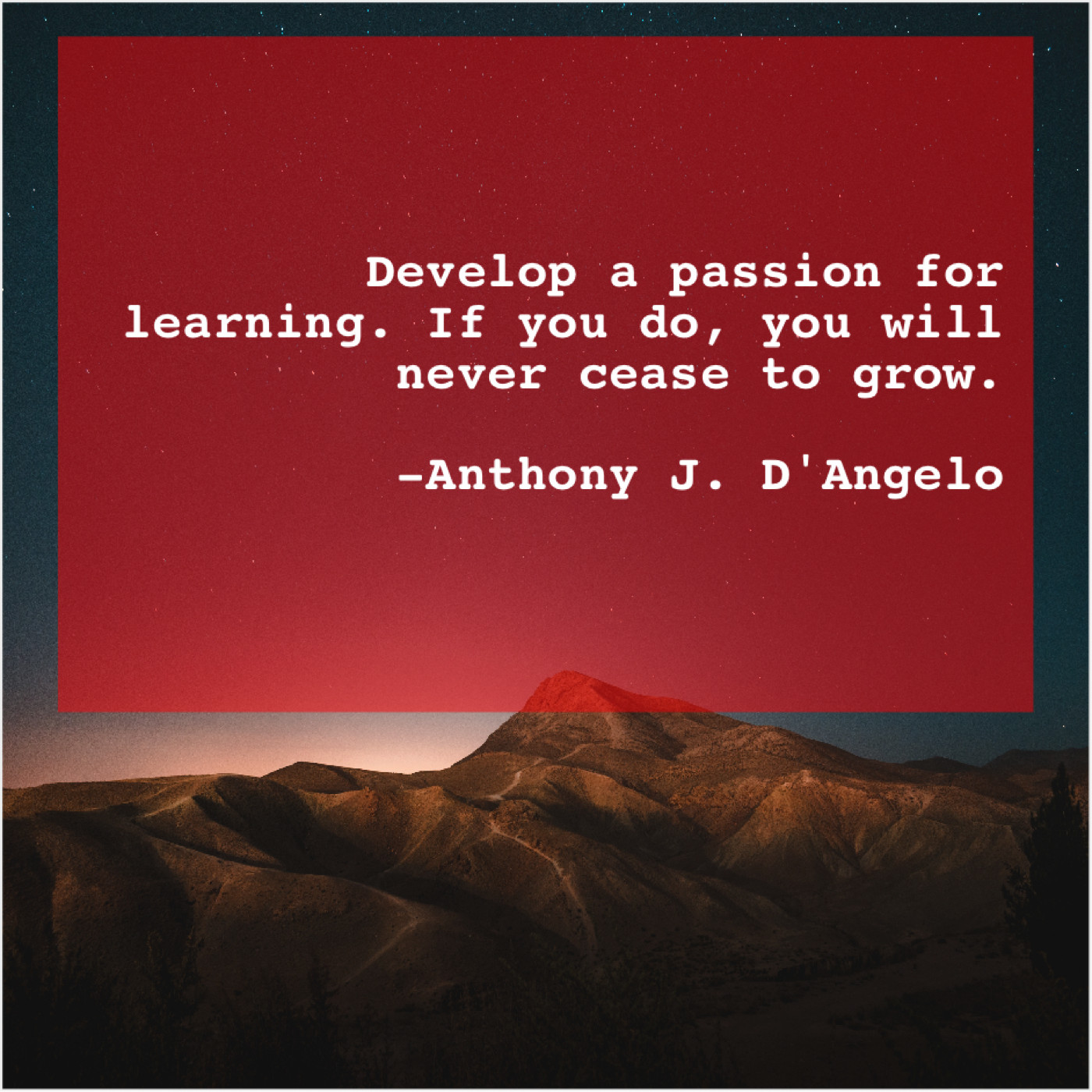 Anthony J. D’Angelo Develop a passion for learning… Success